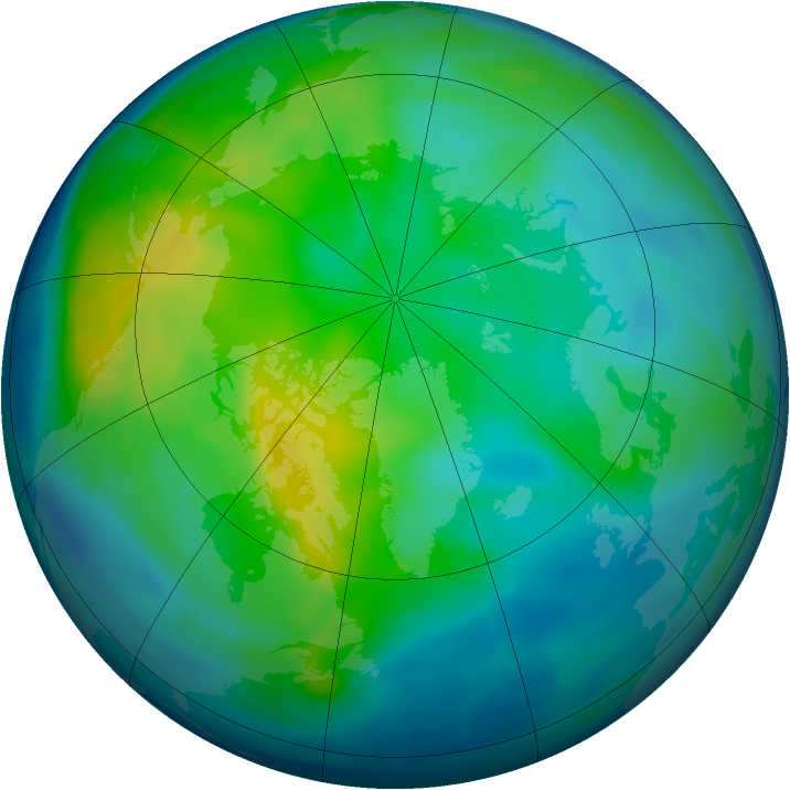 Arctic ozone map for 11 November 2007